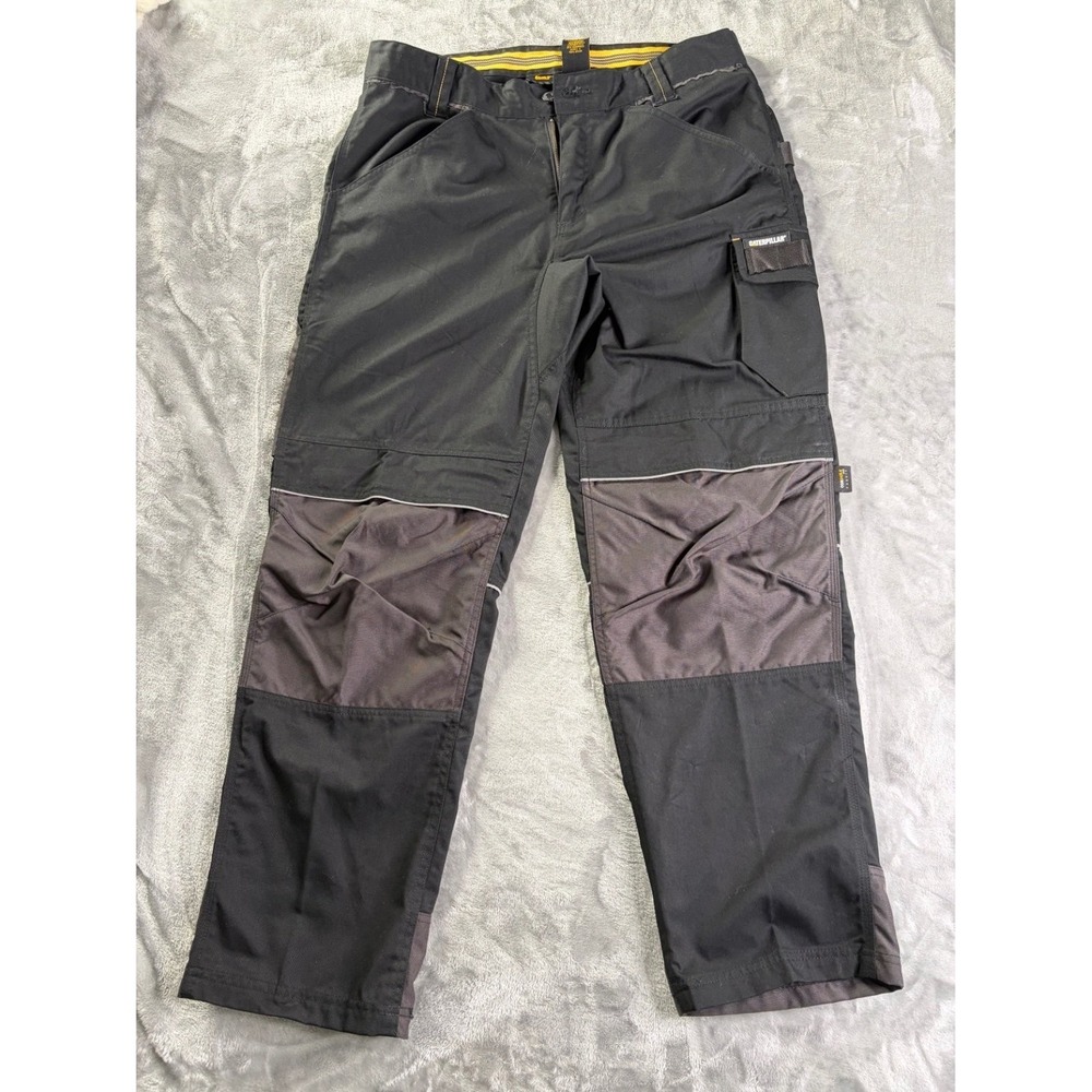 Caterpillar Trademark Men's Pants Size 36 Black Reinforced Scuff Guards